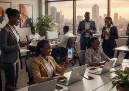 Youth on their desktops and phones/Image courtesy of Artificial Intelligence.